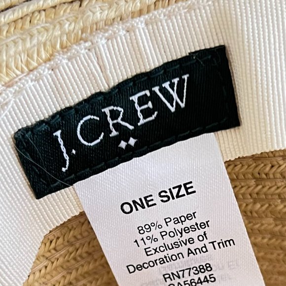 J CREW on Island Time Embroidered Straw Summer Hat - Picture 5 of 5